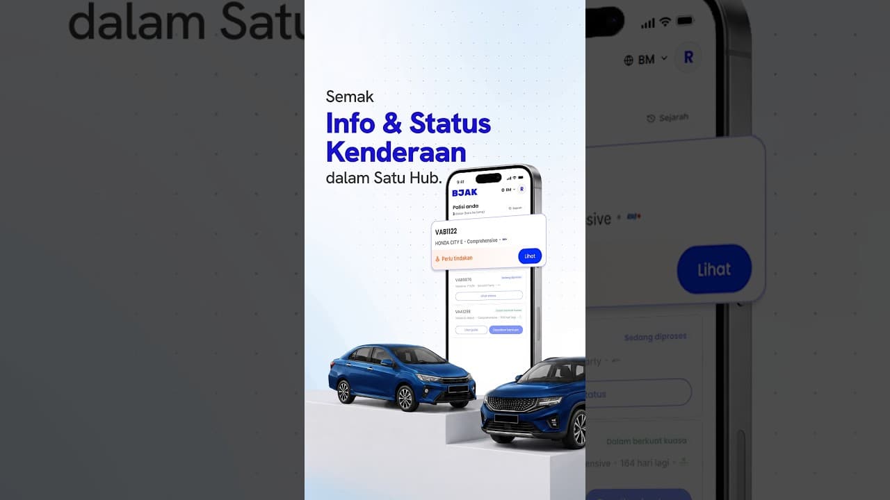 Renew dan urus semua keperluan kenderaan, di satu tempat. Semuanya di BJAK Vehicle Renewal Hub.