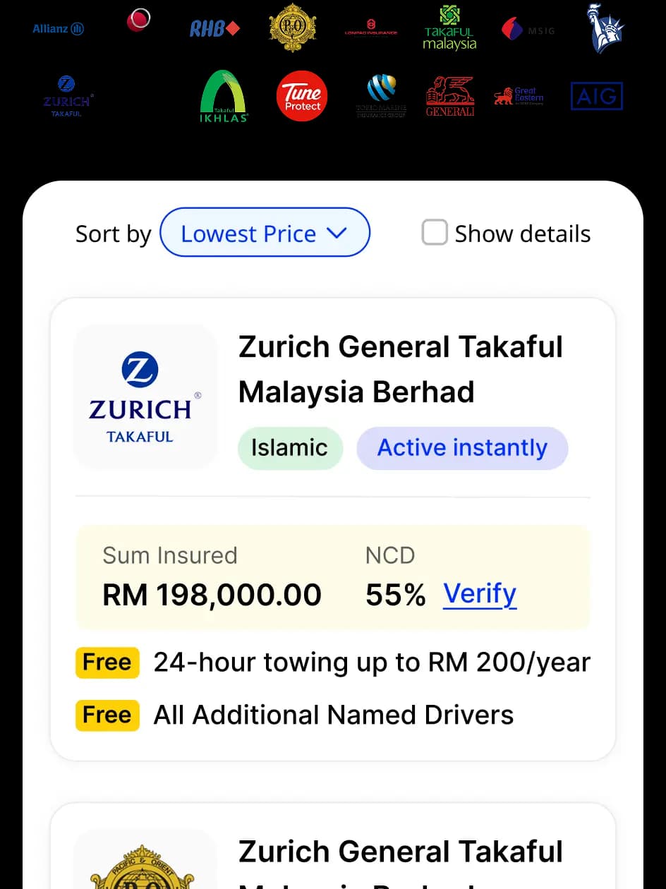 Compare 16 insurers